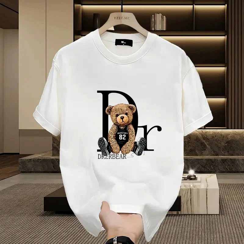 Dior Bear Graphic White T-Shirt Review: Loose Fit, 230g Cotton, Hot-Transfer Print